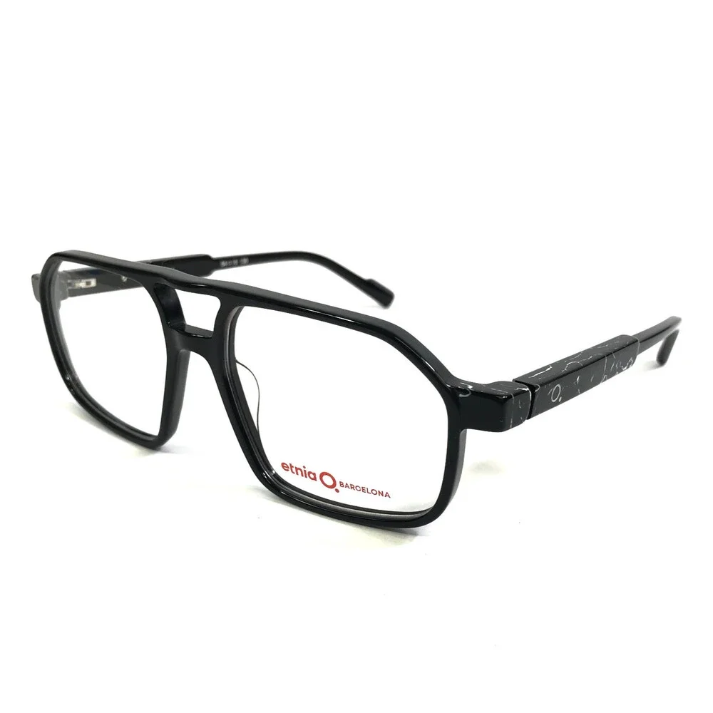 Etnia Barcelona Eyeglasses Frames SYKO BK Black Aviator Full Rim 54-16-138